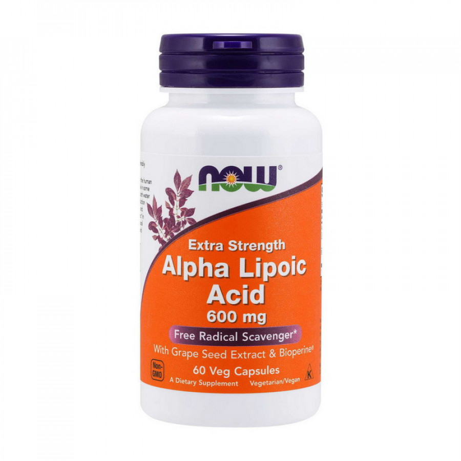 Альфа-липоевая кислота "Alpha Lipoic Acid 600 mg Extra Strength" Now Foods, 600 мг, 60 капсул