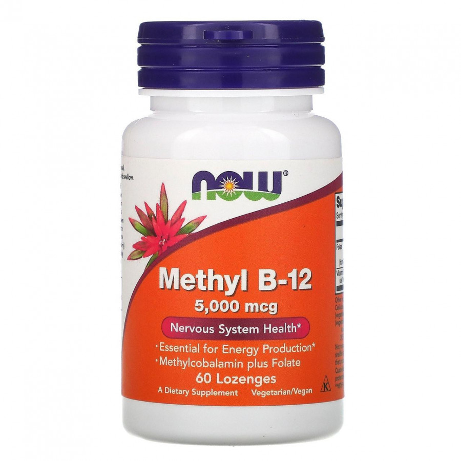 Метил B- 12 "Methyl B-12 5000 mсg" Now Foods, 120 пастилок